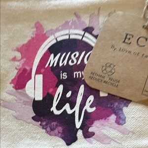 Music Is My Life Cosmetic Bag - Pink and Purple